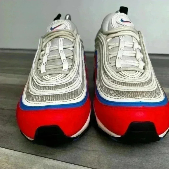 Nike Air Max 97 Womens 8 Double swoosh white/bright crimson/Photo Blue - Picture 4 of 11